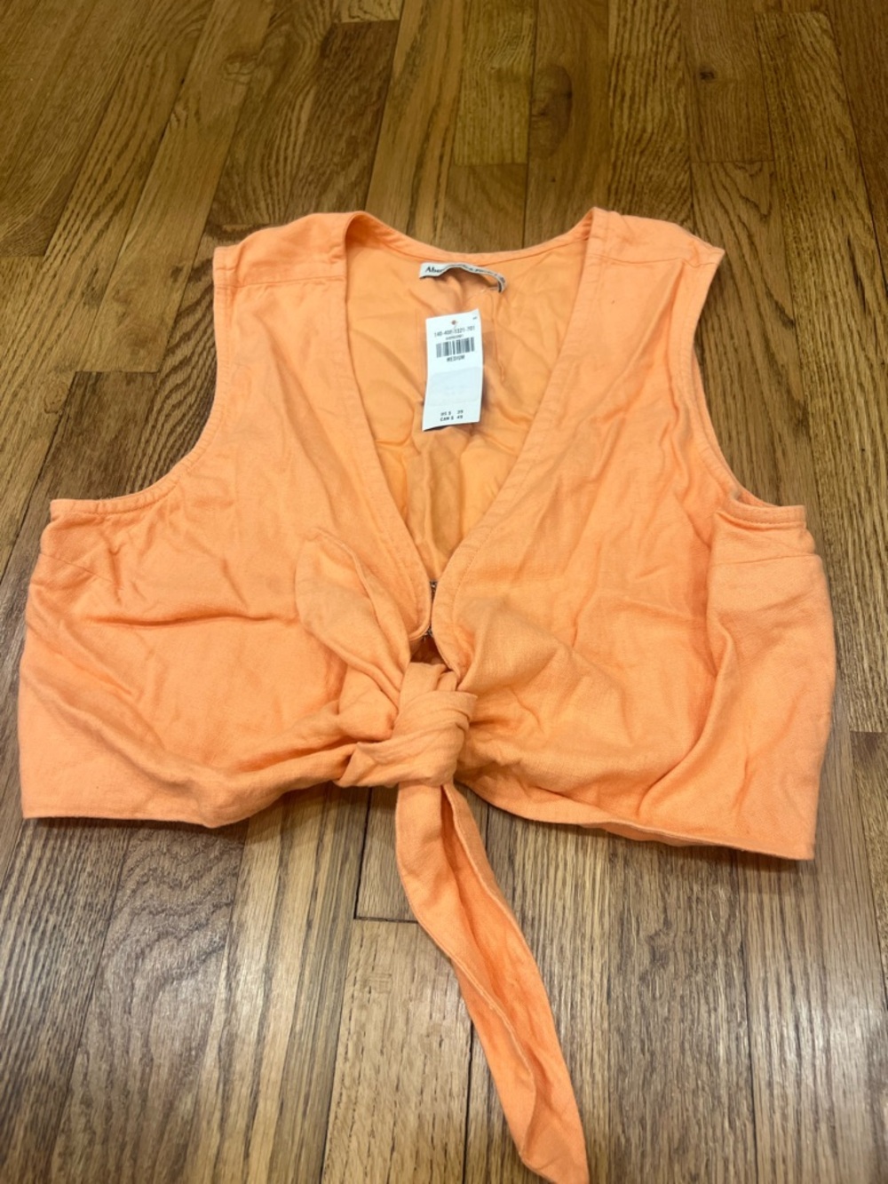 Women’s Tie-Front Crop Top in Orange